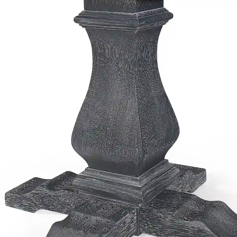 Expandable Round Wood Dining Table with Pedestal Base