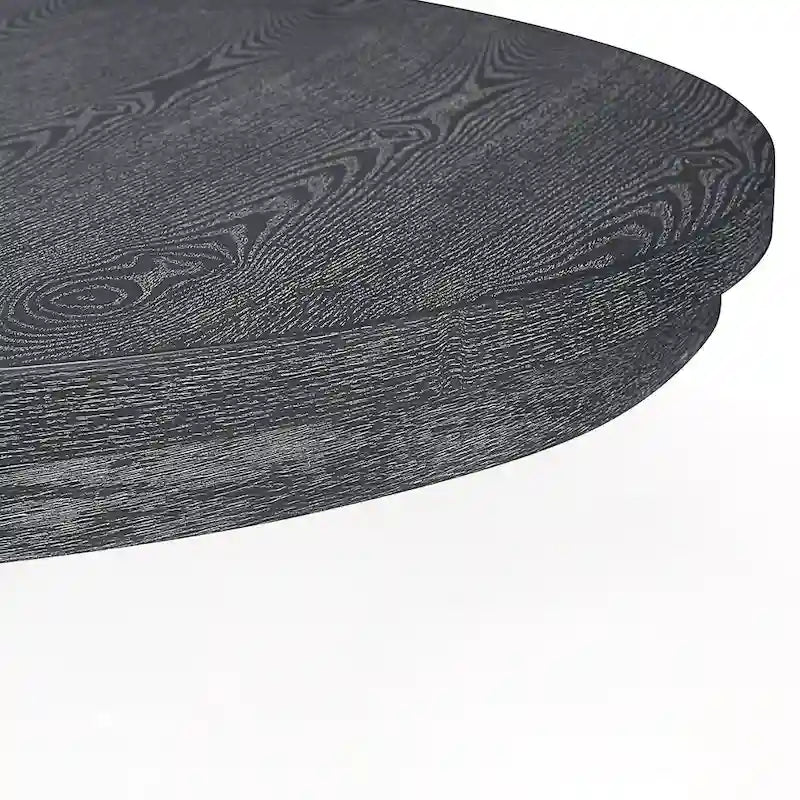 Expandable Round Wood Dining Table with Pedestal Base