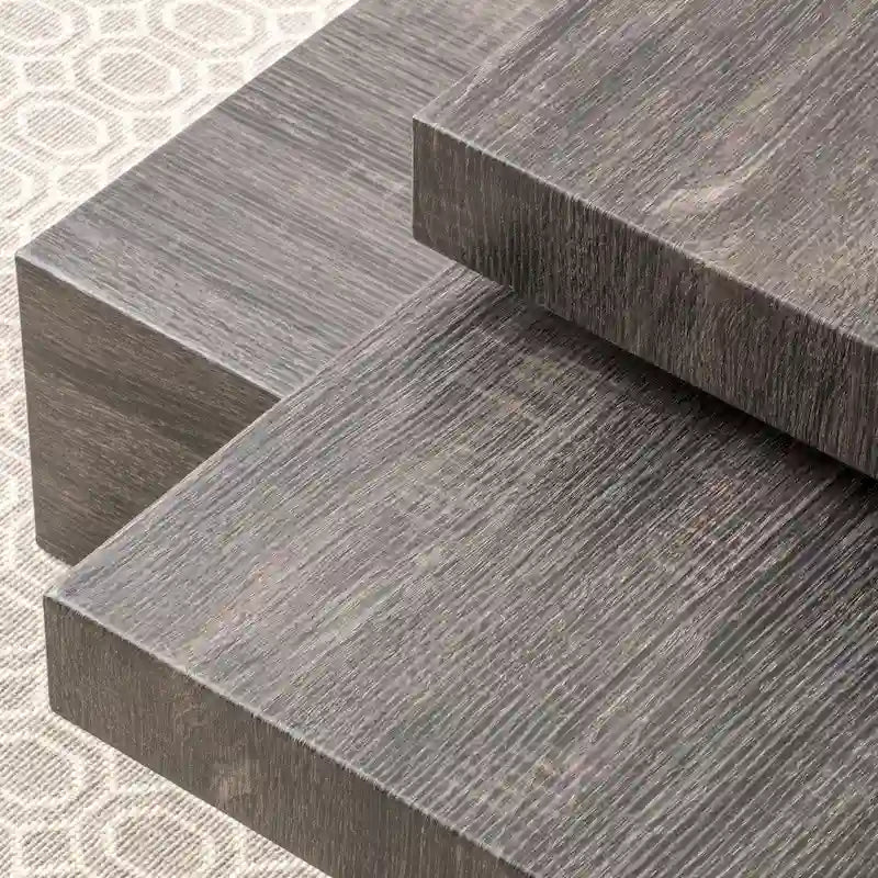 3-Tier Rotating Wood Coffee Table in Black Oak Finish