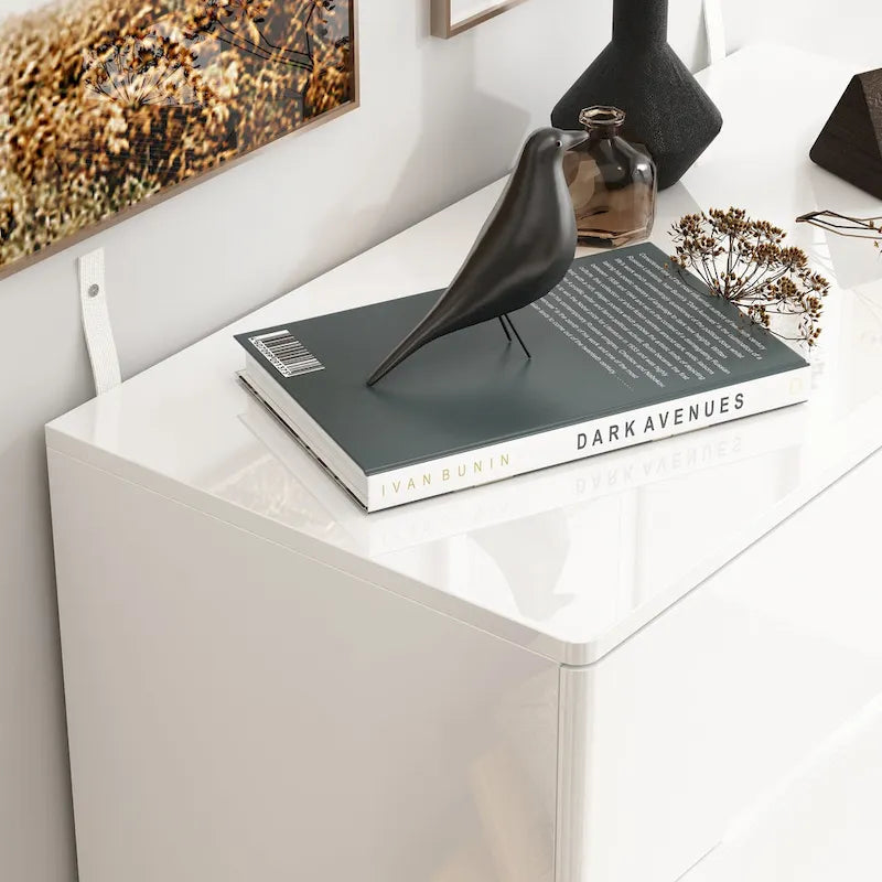 5-Drawer High Gloss Chest with LED Light