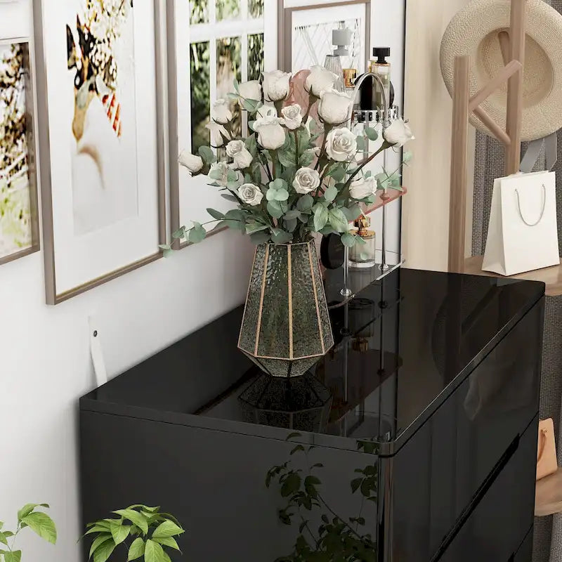 5-Drawer High Gloss Chest with LED Light