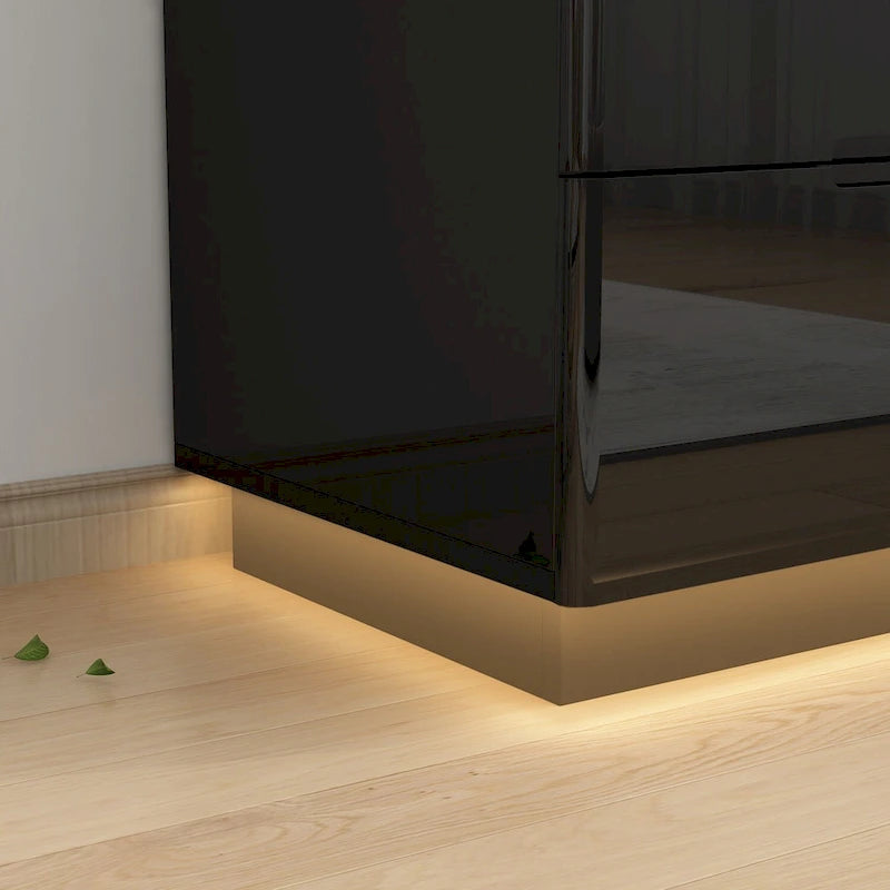 5-Drawer High Gloss Chest with LED Light