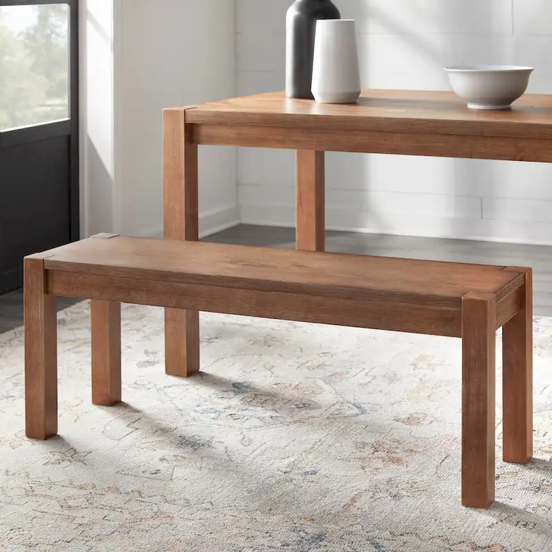 Rustic Dining Bench in Driftwood or Black Finish