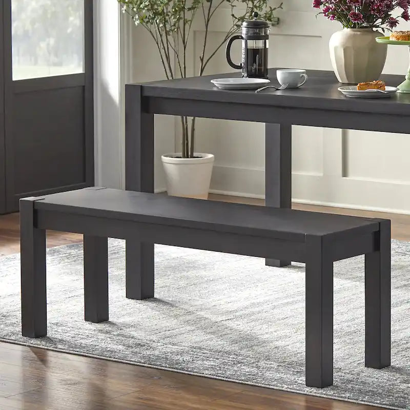 Rustic Dining Bench in Driftwood or Black Finish