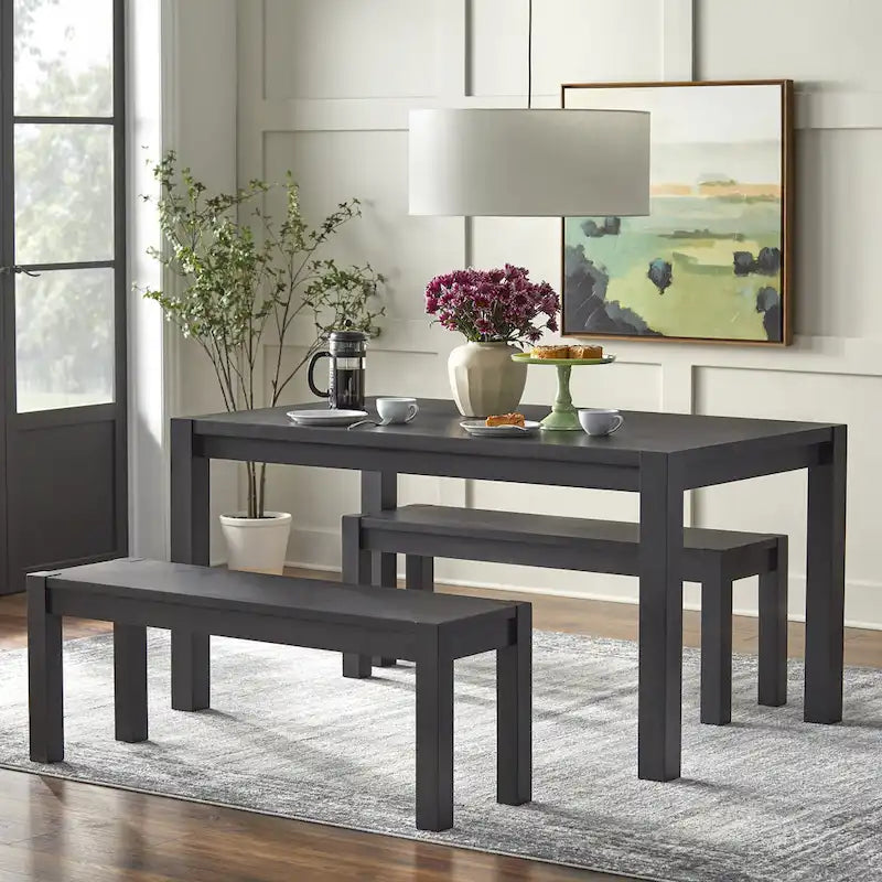 Rustic Dining Bench in Driftwood or Black Finish