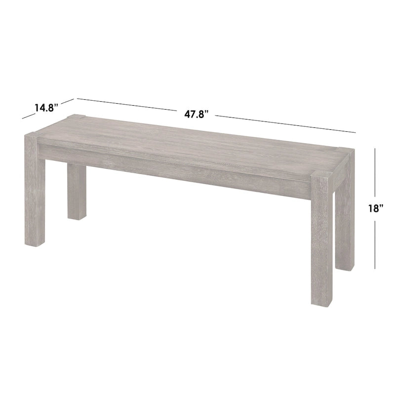 Rustic Dining Bench in Driftwood or Black Finish