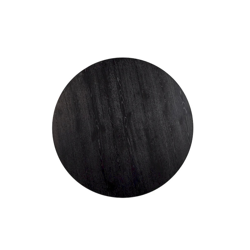 59-Inch Round Dining Table, Vintage Black