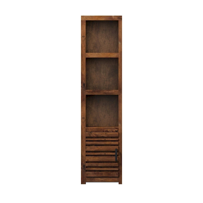 78-Inch High Left Pier Cabinet, No Assembly Required, Whiskey Finish