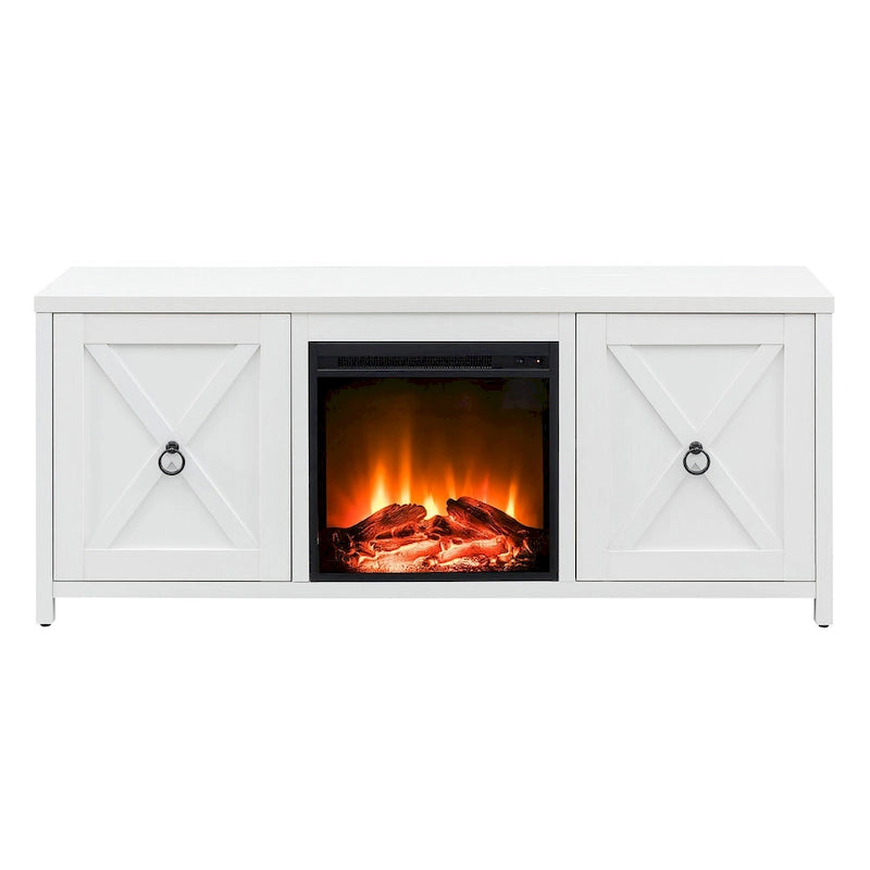 58 in. Farmhouse TV Stand with Electric Fireplace Insert