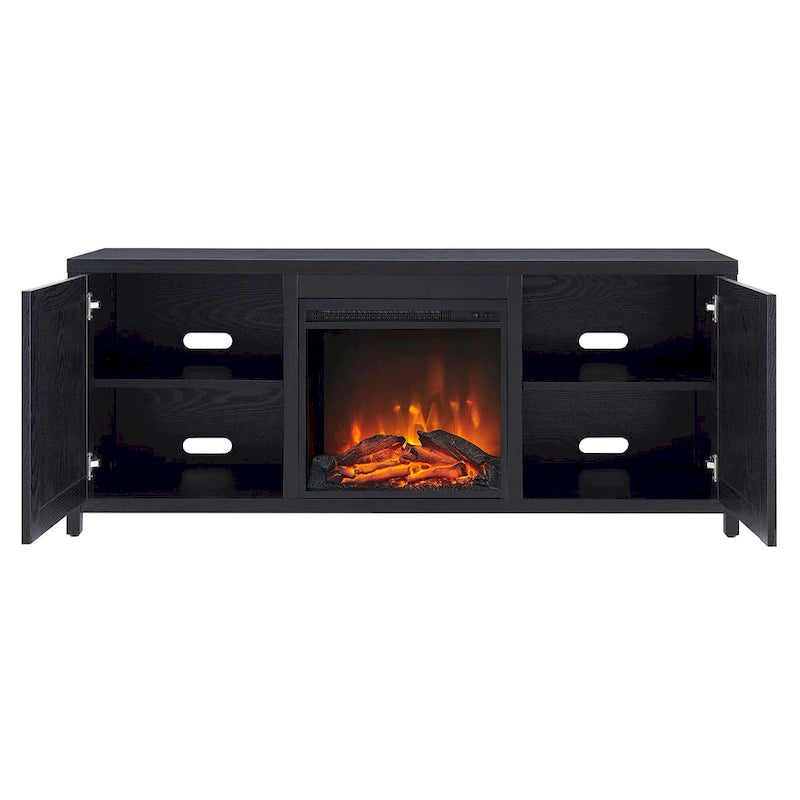 58 in. Farmhouse TV Stand with Electric Fireplace Insert