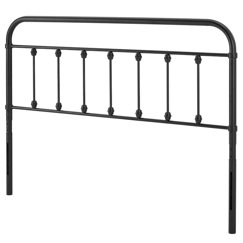 Classic Queen Size Black Metal Headboard