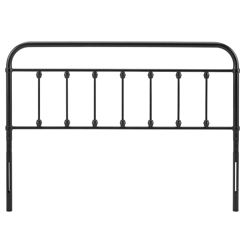 Classic Queen Size Black Metal Headboard