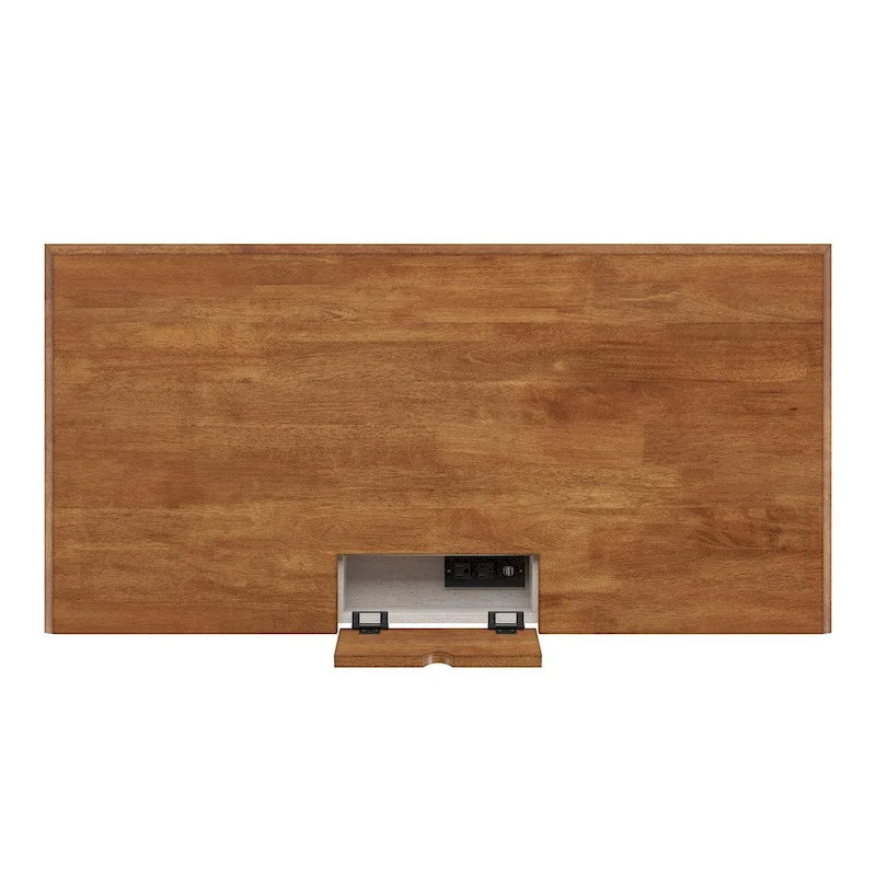 Antique 1-Drawer Desk with USB Charging Station