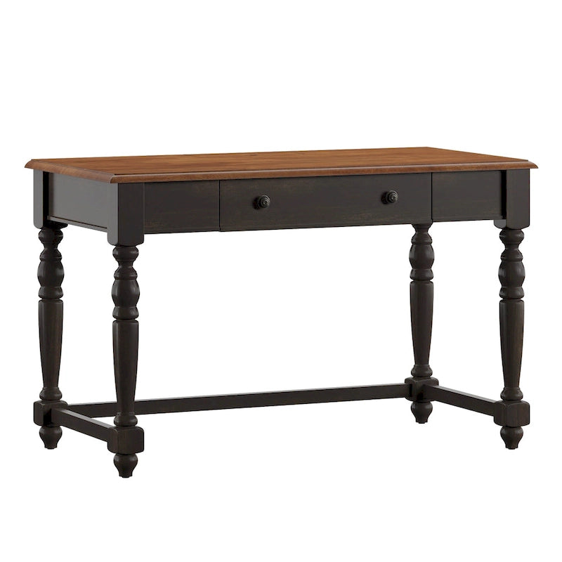 Antique 1-Drawer Desk with USB Charging Station