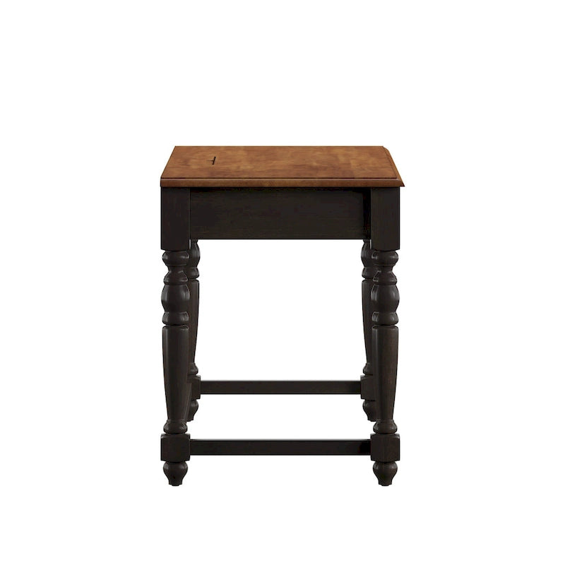 Antique 1-Drawer Desk with USB Charging Station