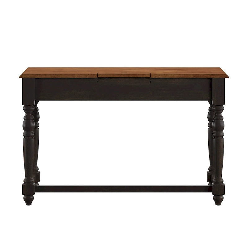 Antique 1-Drawer Desk with USB Charging Station