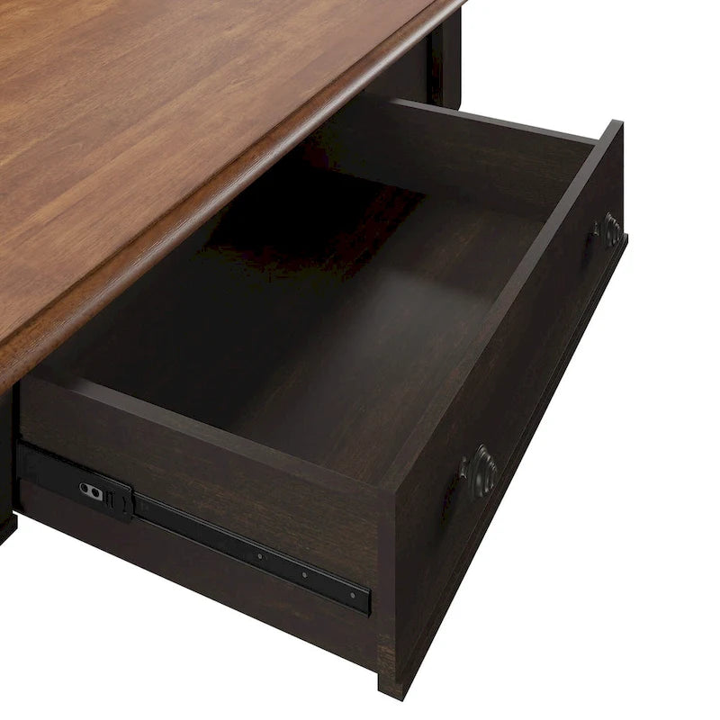 Antique 1-Drawer Desk with USB Charging Station