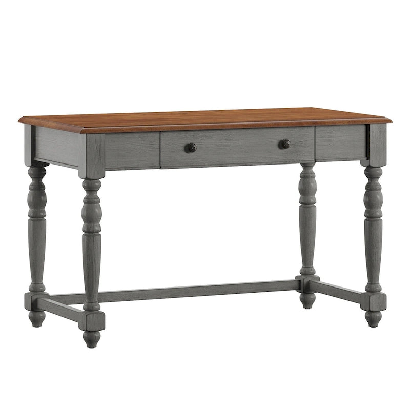 Antique 1-Drawer Desk with USB Charging Station