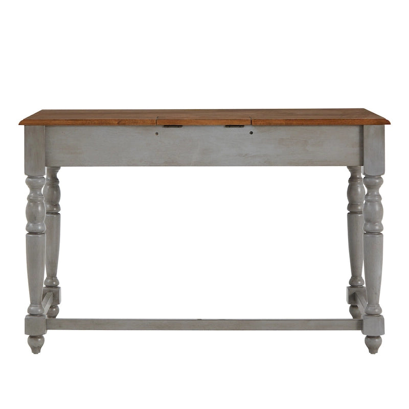 Antique 1-Drawer Desk with USB Charging Station