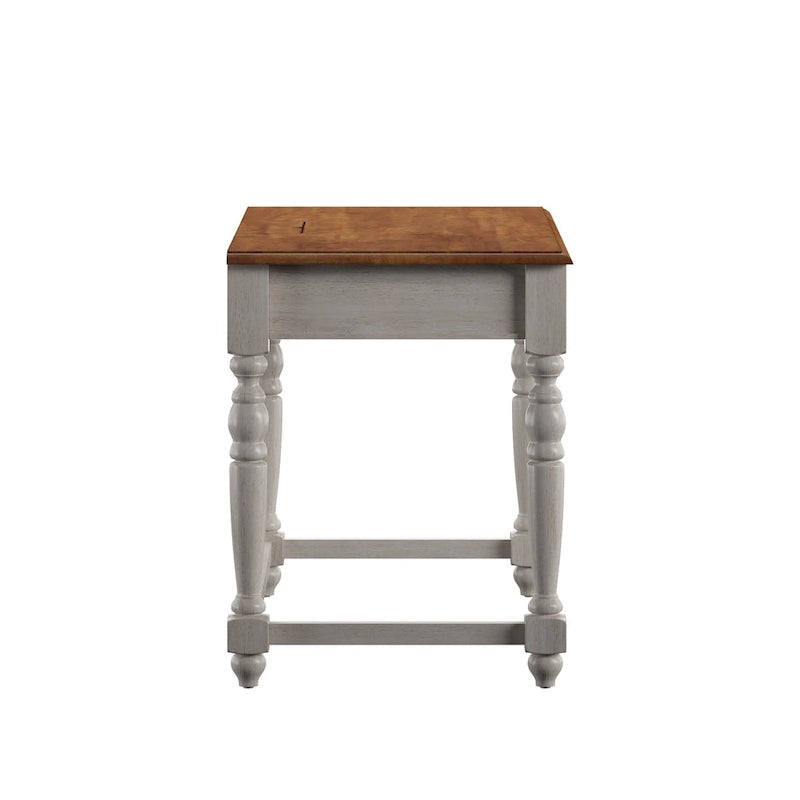 Antique 1-Drawer Desk with USB Charging Station
