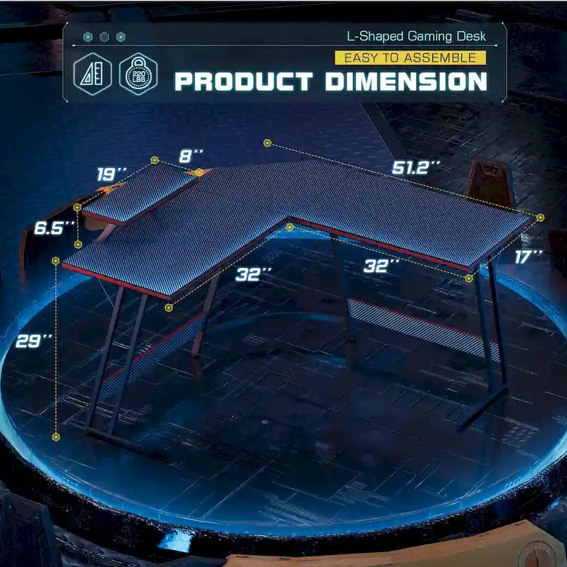 L-Shaped Gaming Desk Computer Corner Desk