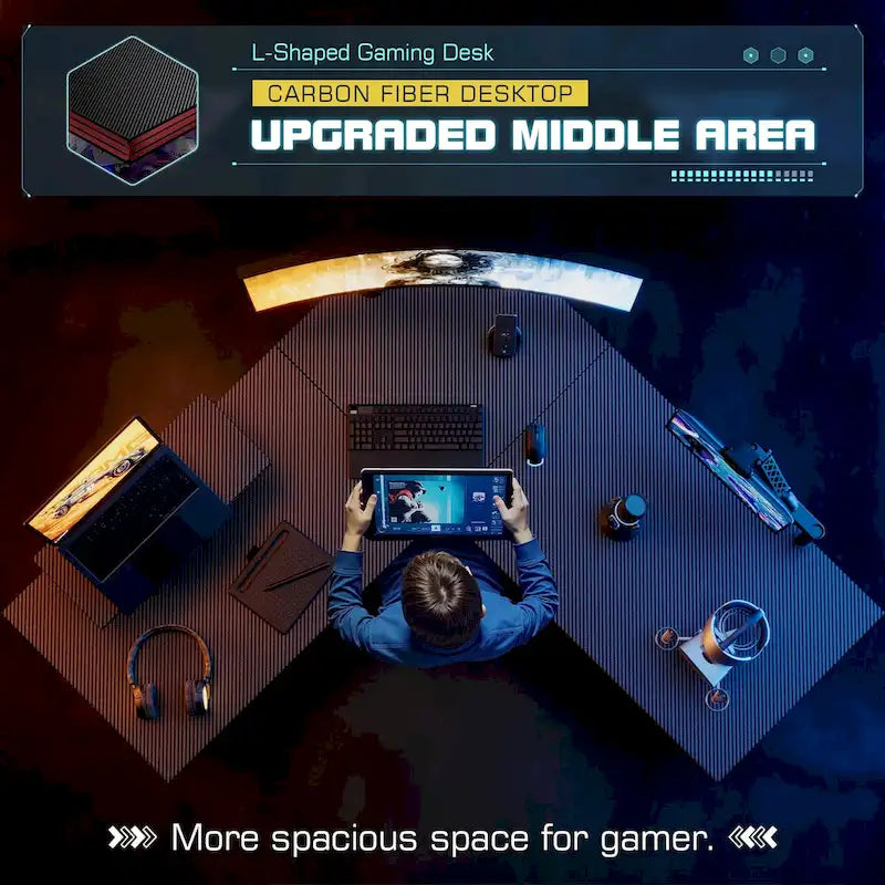 L-Shaped Gaming Desk Computer Corner Desk