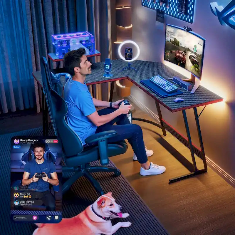 L-Shaped Gaming Desk Computer Corner Desk