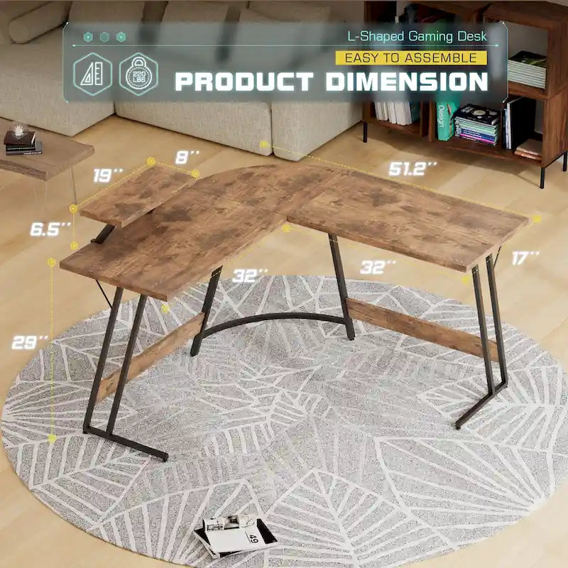 L-Shaped Gaming Desk Computer Corner Desk