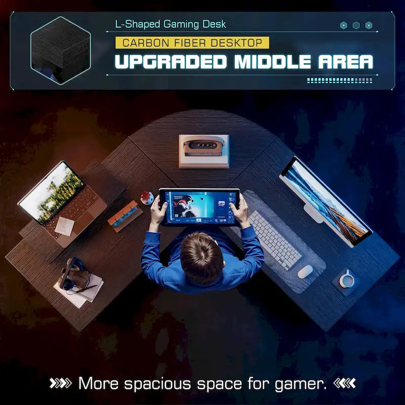 L-Shaped Gaming Desk Computer Corner Desk