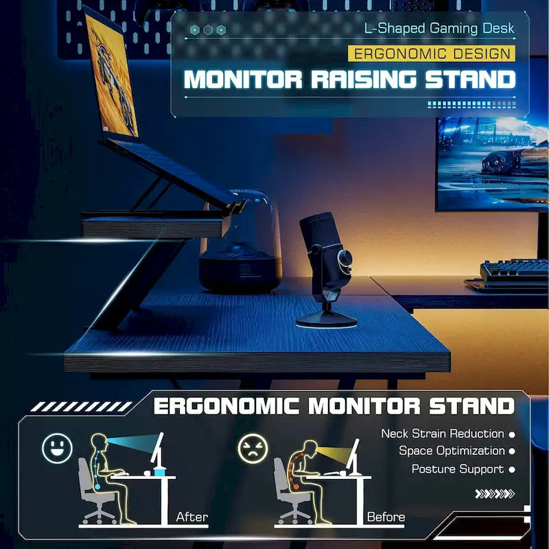 L-Shaped Gaming Desk Computer Corner Desk