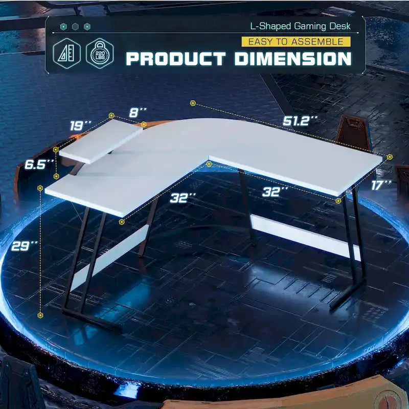 L-Shaped Gaming Desk Computer Corner Desk