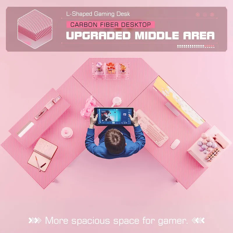 L-Shaped Gaming Desk Computer Corner Desk