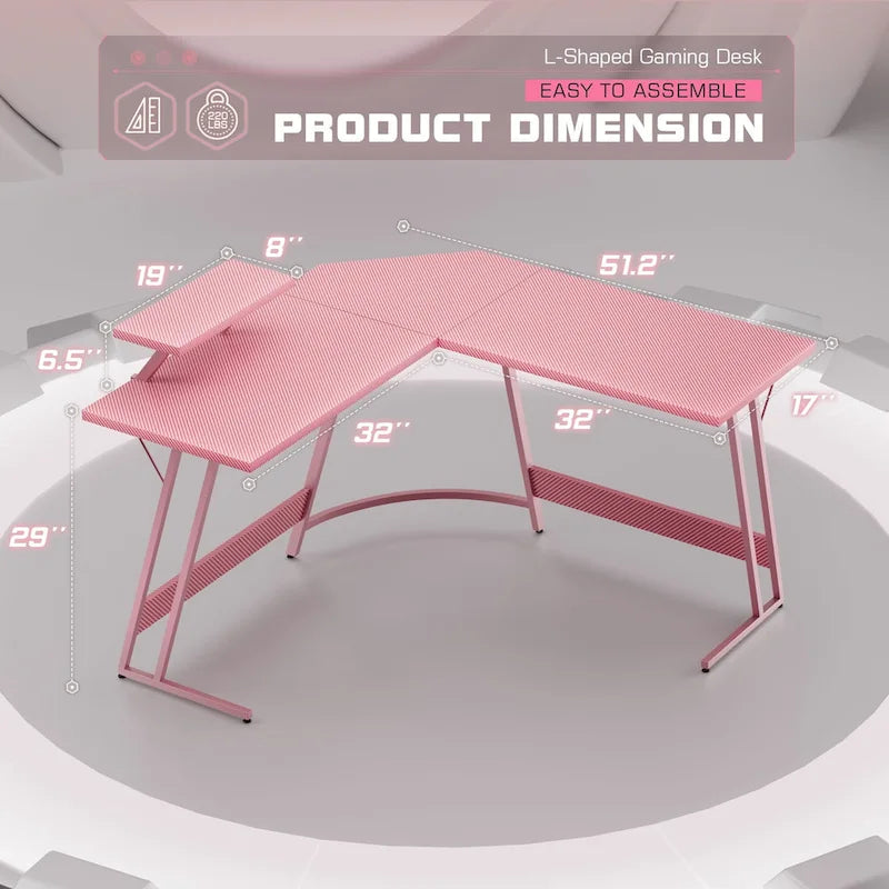 L-Shaped Gaming Desk Computer Corner Desk