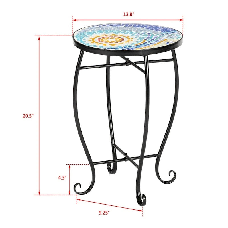 Cement Round Mosaic Bistro Table Coffee Table