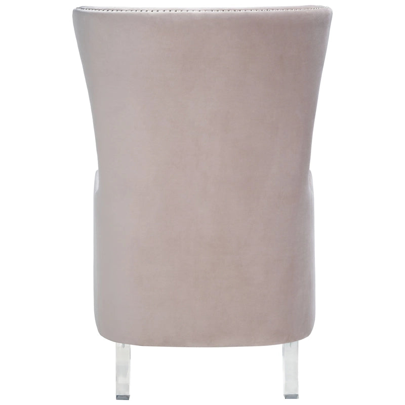 Modern Wingback Chair with Acrylic Legs and Plush Velvet - 29Wx32Dx45H