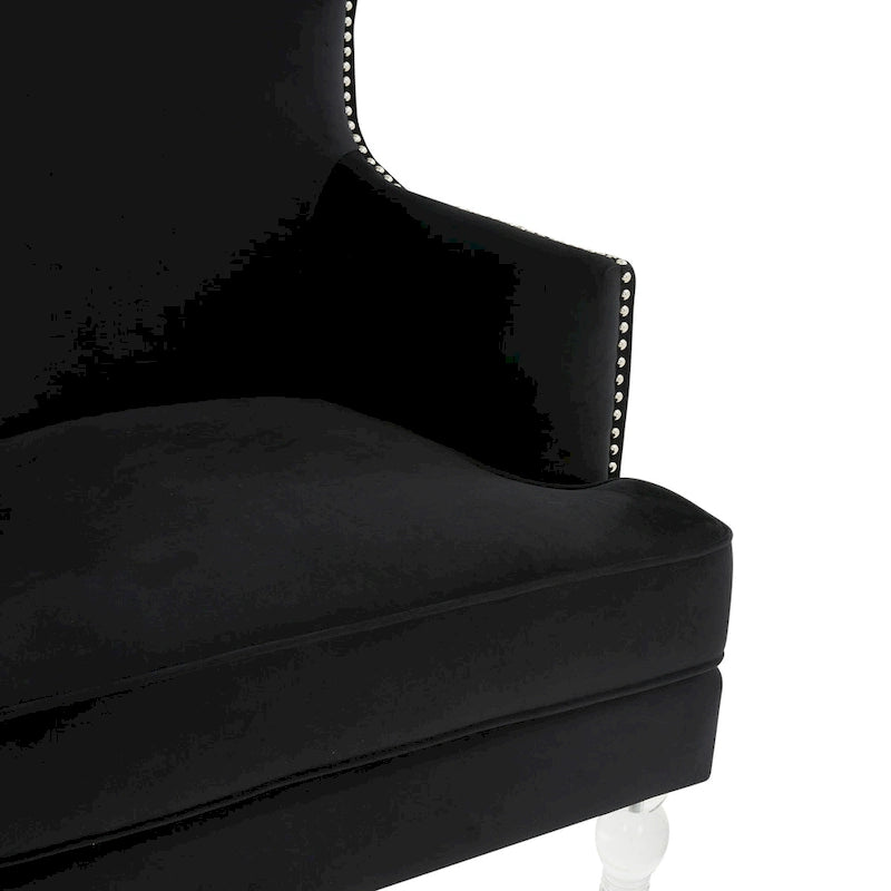 Modern Wingback Chair with Acrylic Legs and Plush Velvet - 29Wx32Dx45H