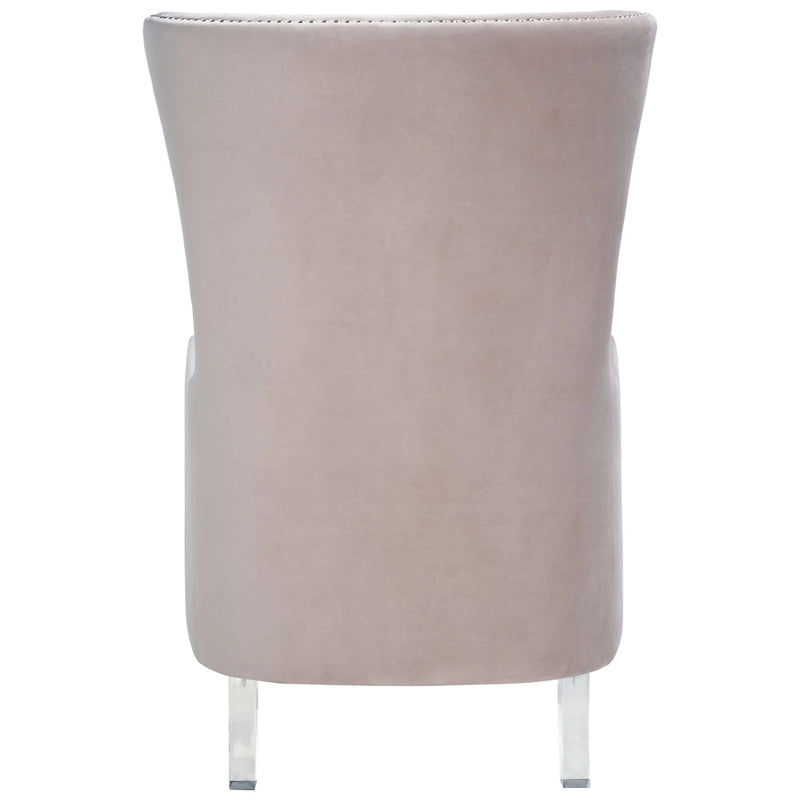 Modern Wingback Chair with Acrylic Legs and Plush Velvet - 29Wx32Dx45H