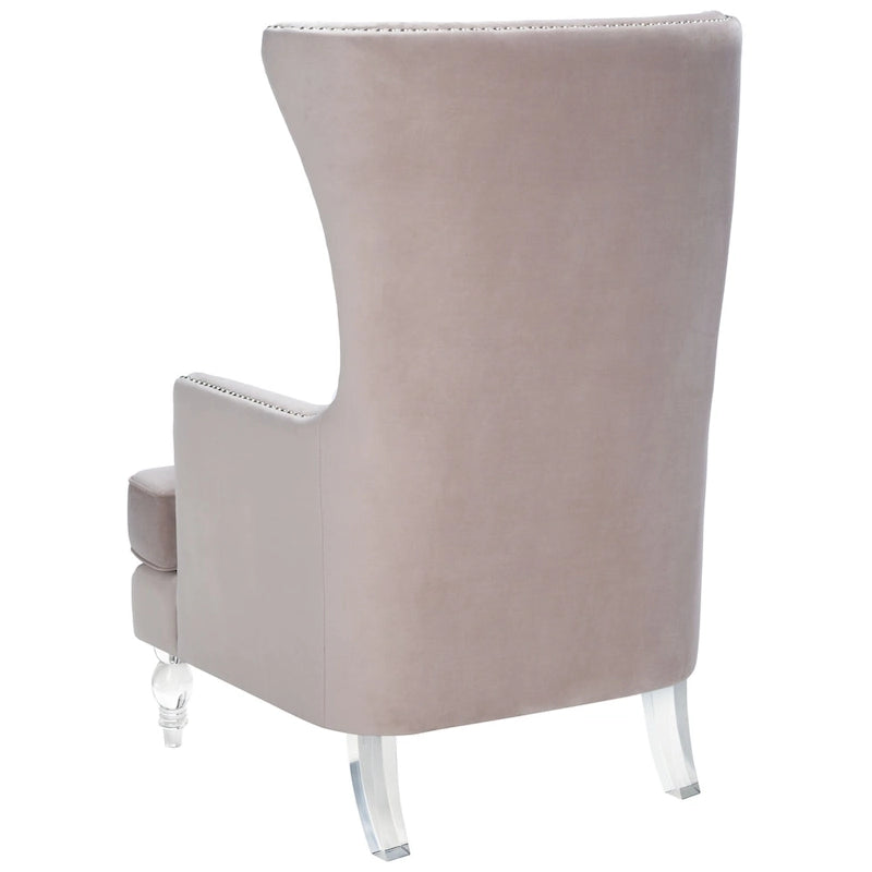 Modern Wingback Chair with Acrylic Legs and Plush Velvet - 29Wx32Dx45H