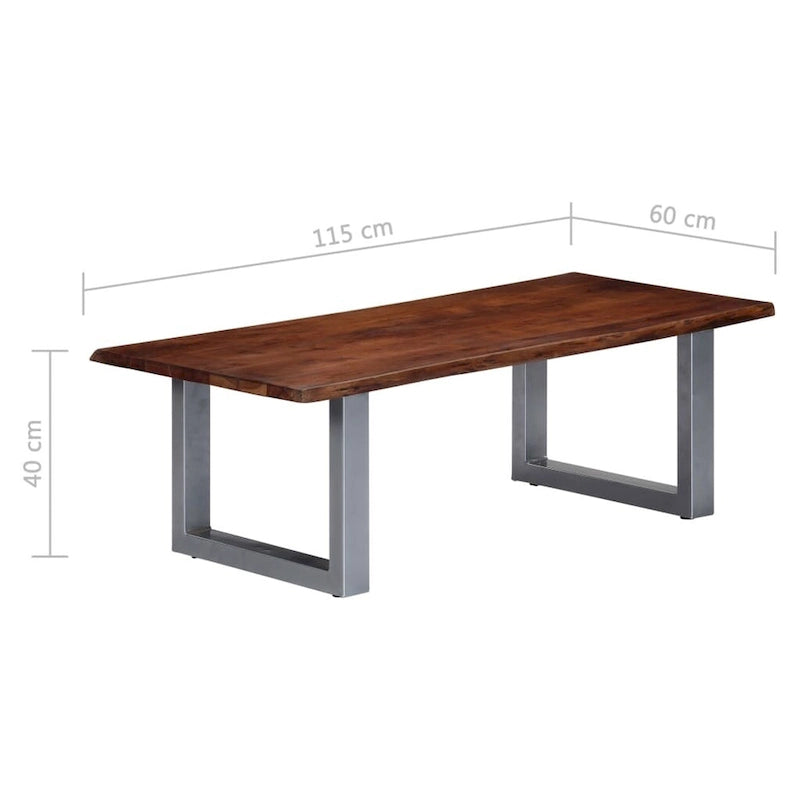 Live Edge Solid Acacia Wood Coffee Table 45x24x16 in.