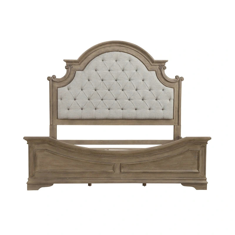 Weathered Bisque Upholstered Bed