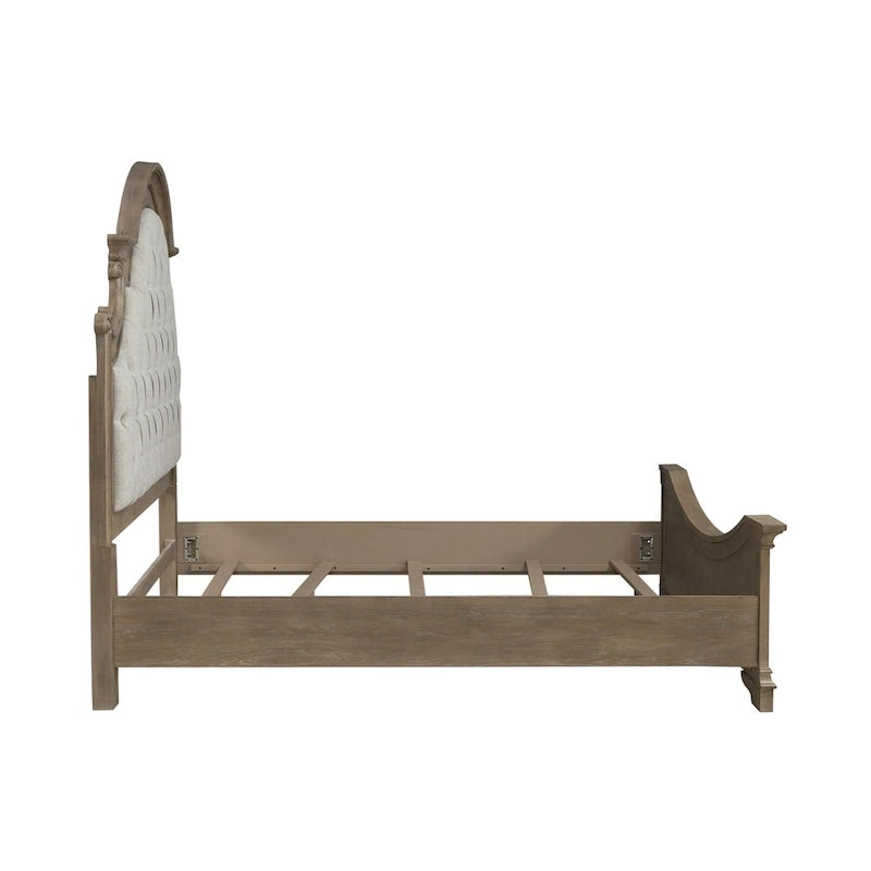 Weathered Bisque Upholstered Bed
