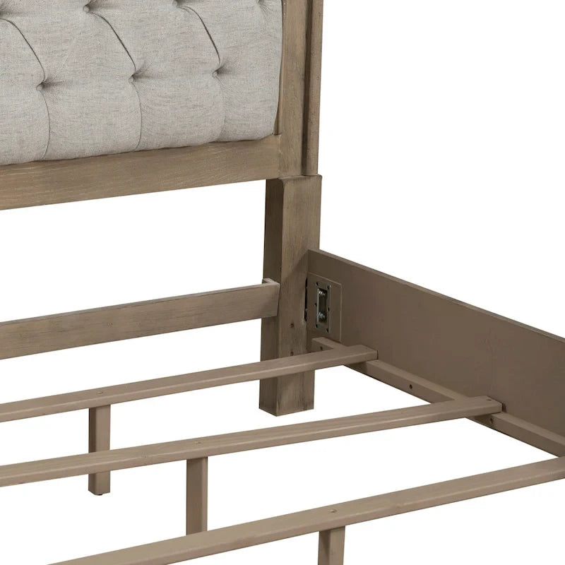Weathered Bisque Upholstered Bed