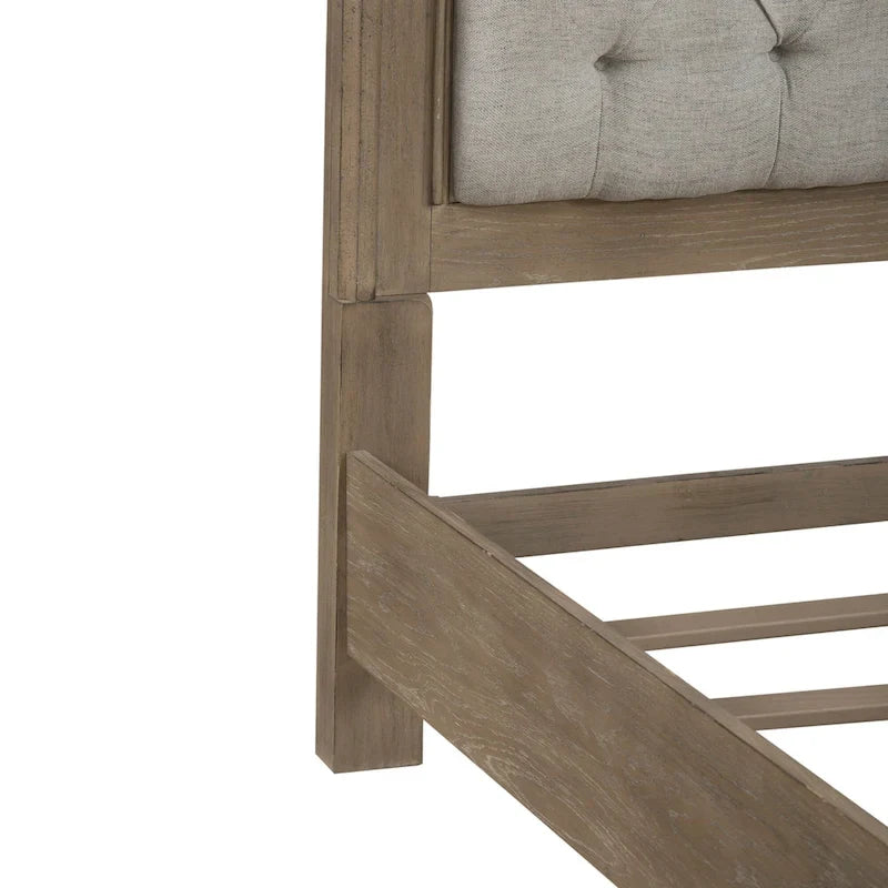 Weathered Bisque Upholstered Bed