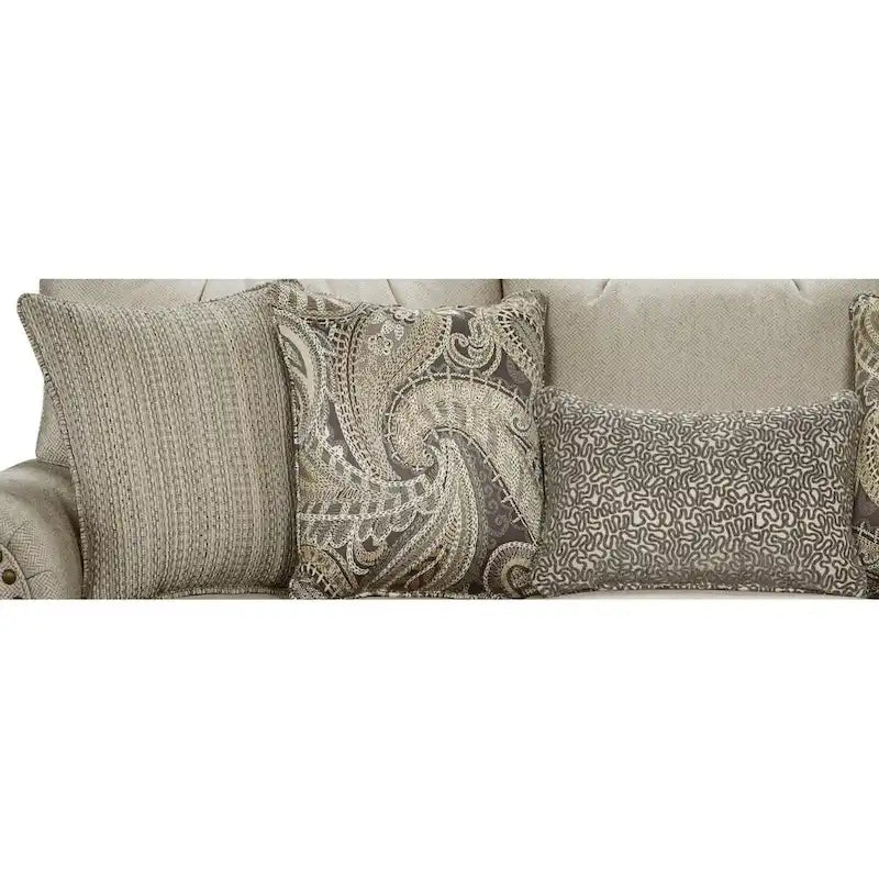 Nailhead Trim Stationary Sofa with Rolled Arms