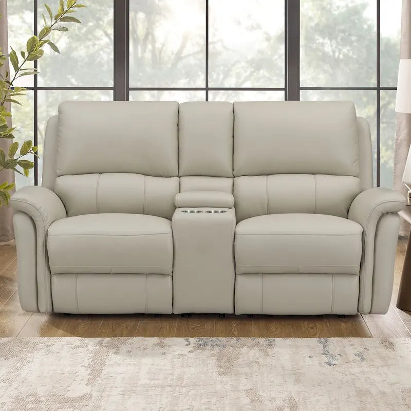 Zero Gravity Power Reclining Loveseat with Adjustable Headrest - Top Grain Leather