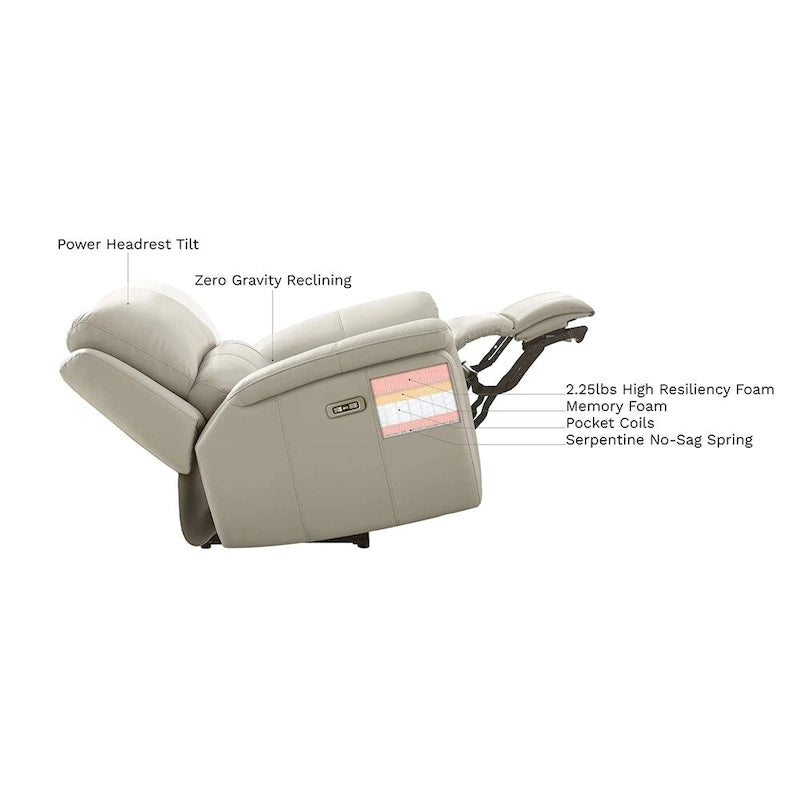 Zero Gravity Power Reclining Loveseat with Adjustable Headrest - Top Grain Leather