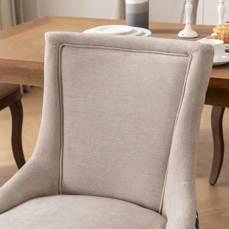 Traditional Tufted Ultra Upholstered Wingback Dining Chair Set of 2