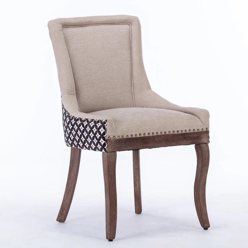 Traditional Tufted Ultra Upholstered Wingback Dining Chair Set of 2