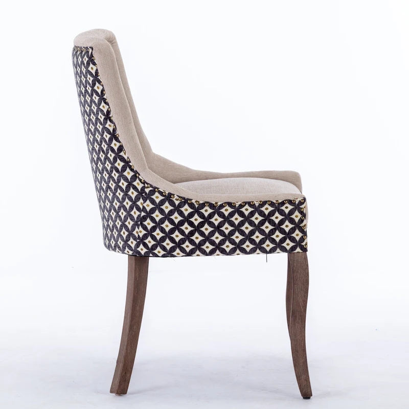 Traditional Tufted Ultra Upholstered Wingback Dining Chair Set of 2