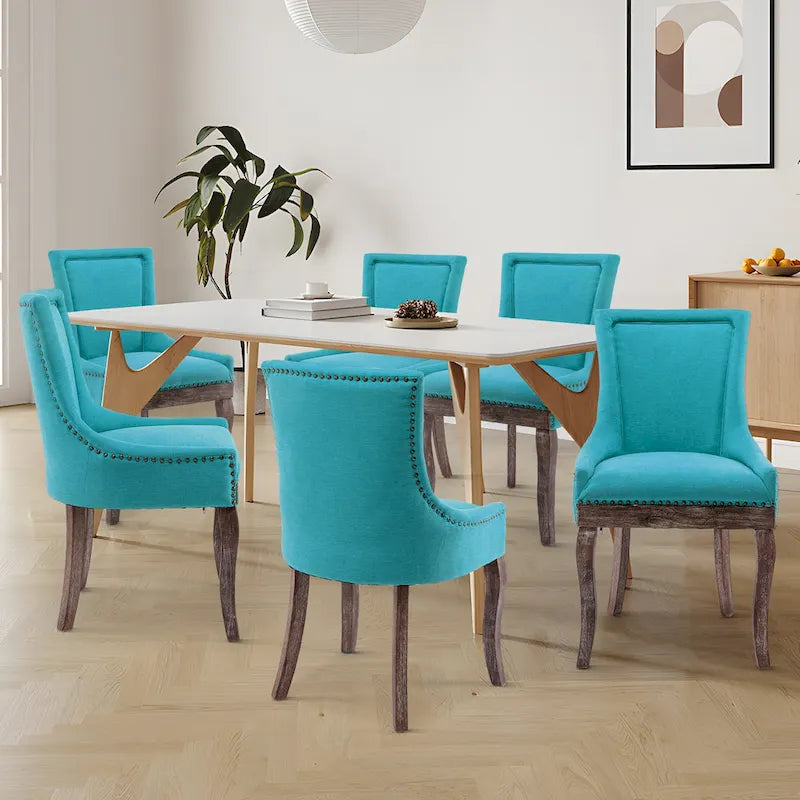 Traditional Tufted Ultra Upholstered Wingback Dining Chair Set of 2